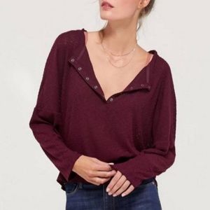 Urban Outfitters Thermal Top (Maroon)